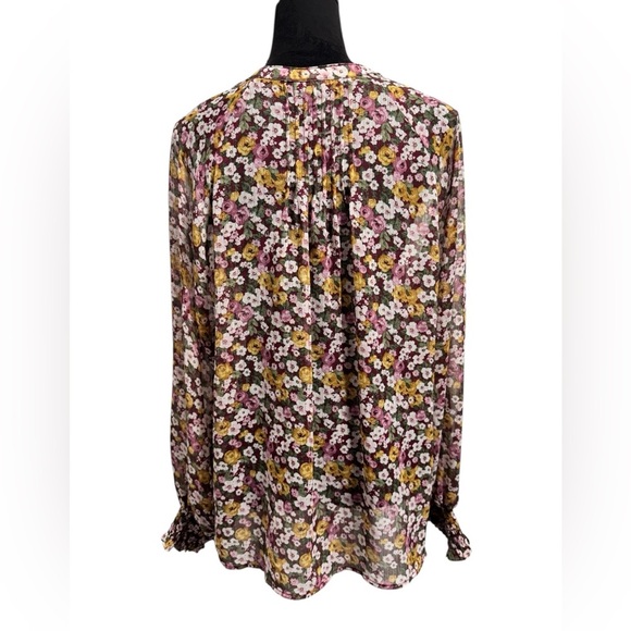 Torrid Crinkle Chiffon Smocked Blouson Sleeve Blouse Floral - Picture 3 of 9